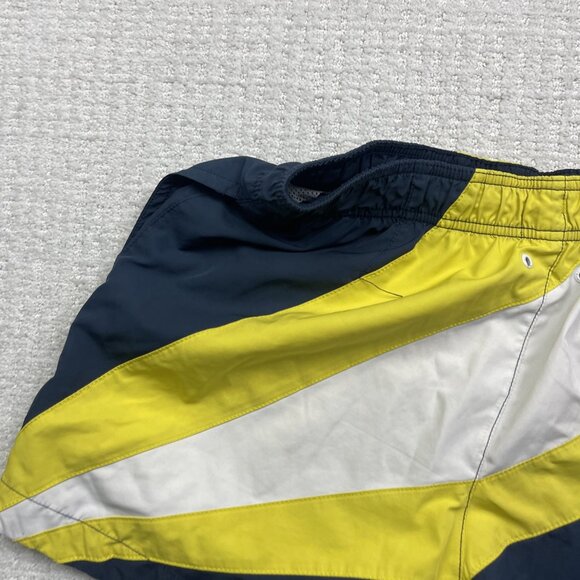 Tommy Hilfiger Swim Trunks Men L* Blue / Yellow Color Block Drawstring Read - Picture 10 of 14